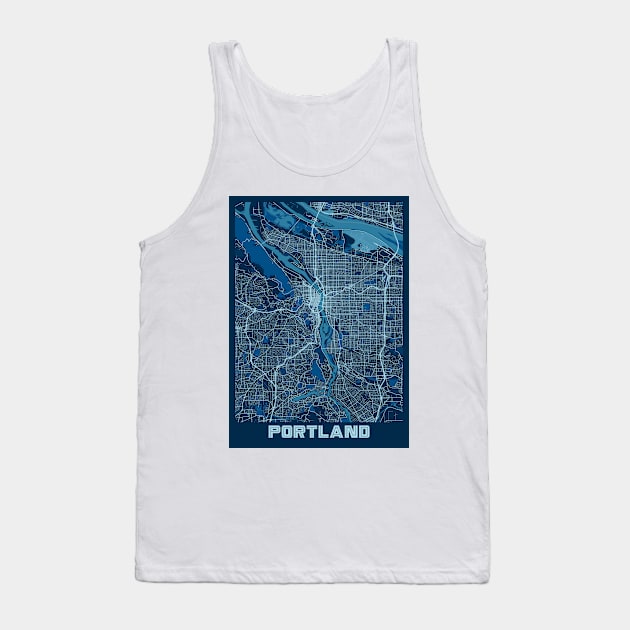 Portland - United States Peace City Map Tank Top by tienstencil